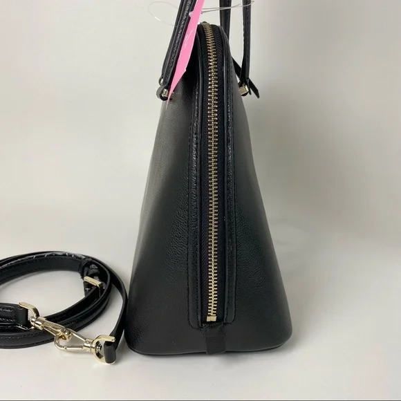 Kate Spade Handbag Patterson Drive Medium Dome Leather Satchel Bag in Black - Picture 8 of 11